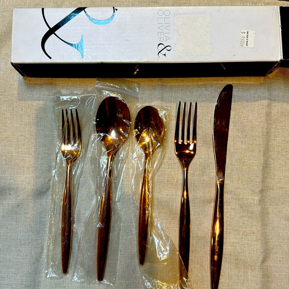 Silverware rose gold 5 pieces